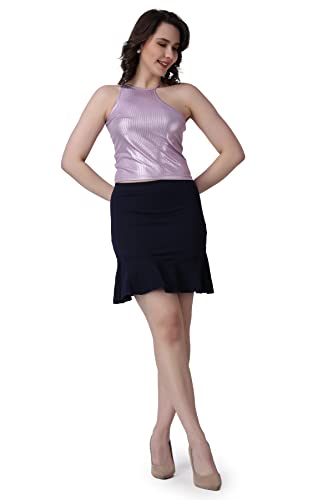 Image of POPWINGS Casual Twill Frill Knee Length Pencil Skirt for Women || Stylish Summer Skirt for Women || Knee-Length Skirt for Women || Semi-Formal Women Skirt