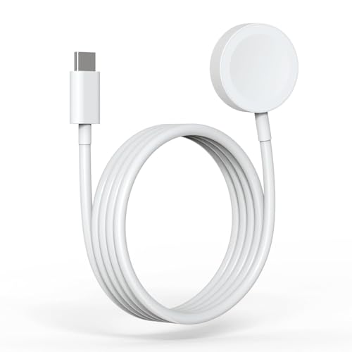 Image of USB C Watch Charging Cable for Apple Watch, Wireless Magnetic Charger for iWatch, 1 Metre Watch Cable Type C Portable Charging Station Compatible with Apple Watch Series 10 /9 /8 /7 /6 /5 /4 /3 /2 /1 /Ultra