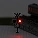 JTD1507RP 1 Set N Scale Railroad Train/Track Crossing Sign 2 Heads LED Made + Circuit Board Flasher-Flashing Red Train Stop on red Signal Lights Decoration and Party