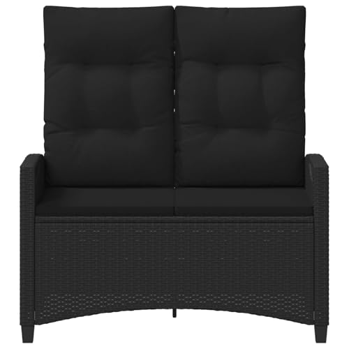 Banco de jardín negro de acero 105cm con respaldo ajustable para exteriores 5