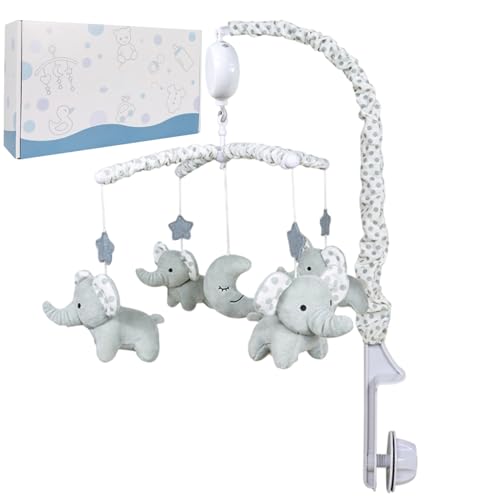 Móvil musical para cuna - Muñecos de peluche giratorios con animales, decoración para cuna | Carrusel de cuerda encantador, lindas figuras colgantes con melodías relajantes para la habitación de los n