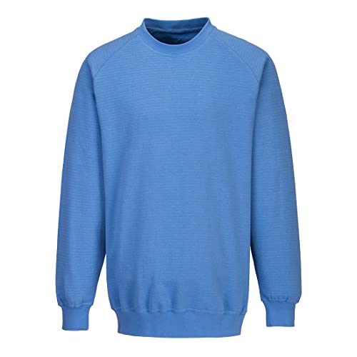 Sweat-shirt antistatique ESD Portwest bleu roi en taille L pour industrie