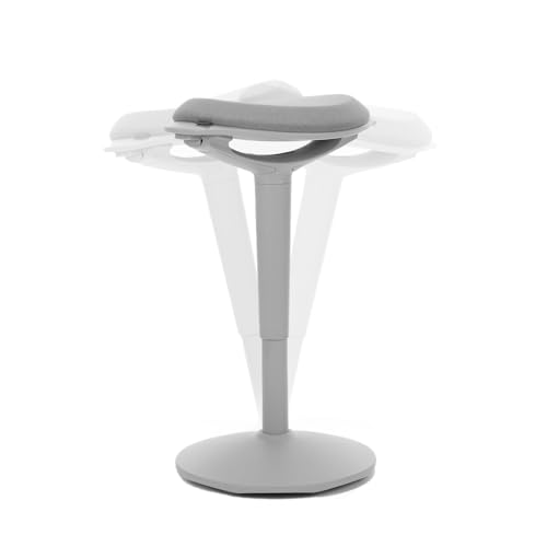 Image of Nouhaus Standing Desk Stool, 22 inch-28 inch Height Adjustable Swivel Desk Wobble Chair, Portable Tall Office Stools w /Rocking Motion, Foam-Padded Wobble Stool Adult for Office, Classroom(Ergo Poise, Grey)