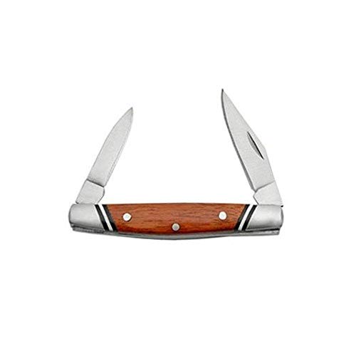 SZCO 3" Wood Pen Folding Knife – Rite Edge 2 Blade Pocket Knife with Satin Stainless Steel Blades, Pakkawood Handle & Steel Bolsters – Traditional EDC Knife and Pocket Knives & Folding Knives