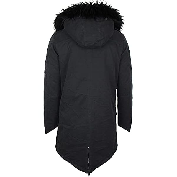 trueprodigy Casual Hombre Marca Chaqueta con Capucha de Piel Ropa Retro Vintage Rock Vestir Moda Deportivo Slim fit Designer Parka Pelaje Inverno