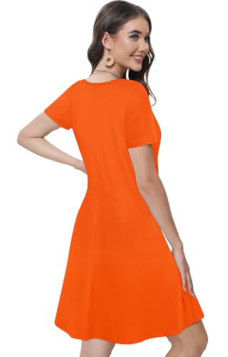 Image of Summer Dresses for Women Casual Tshirt Short Sleeve Floral Sundress Beach Cover Ups with Pockets 2026