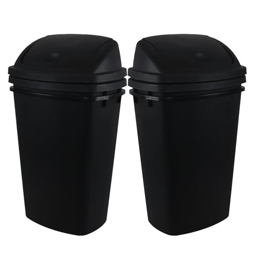 4 Canecas de Basura Negras de 13 Galones con Tapa Basculante miniatura 4