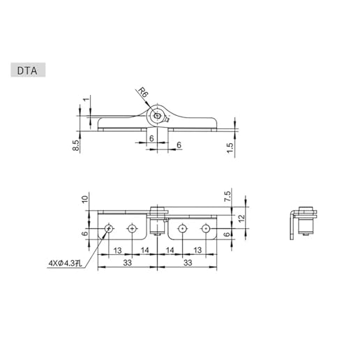 Charnière d'amortissement pour trappe et meuble relevable DTA