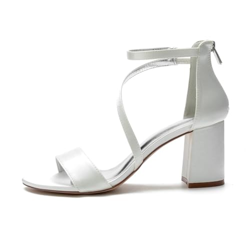 Womens Wedding Shoes High Heels Chunky Block Round Toe Toe Heels for Women Dressy Open Toe Chain Heel Sandals,Dark Purple,8(Dark Purple,7)2