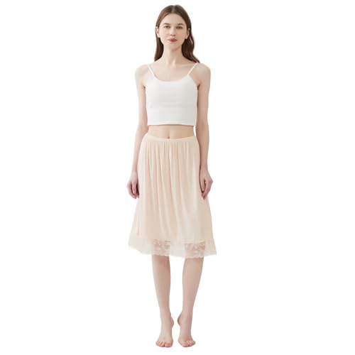 Image of 1 Pack Lace Half Slip Underskirt Half Slips for Under Dresses Skirt Extenders Womens Anti Static Half Slip