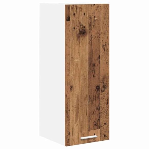 Qnhdfrt Armoire suspendue de cuisine moderne avec porte, meuble mural en bois vieilli et blanc, meuble de cuisine compact, 30 x 31 x 80 cm, en bois