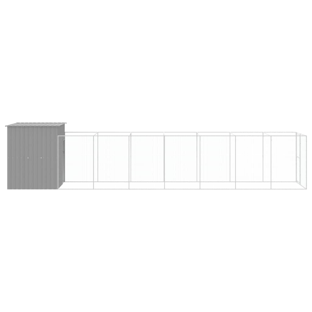 Homgoday Casetta Cani Corsa Grigio Chiaro 165x863x181 cm Acciaio Zincato, Gabbia Cane Gabbia per Cani da Interno Kennel per Cani Gabbie per Cani Recinto per Cani da Esterno