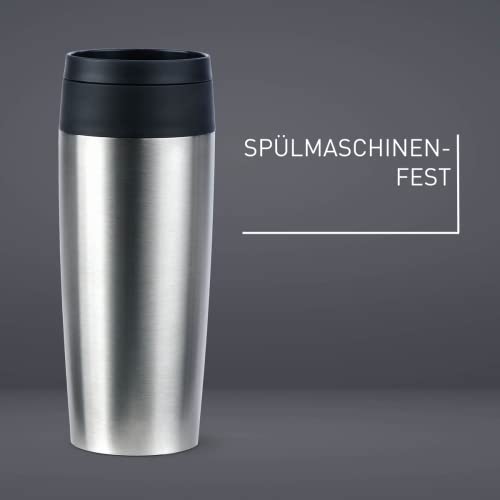 Emsa N20201 Travel Mug Classic Isolierbecher 0,36 Liter | neuer Komfort-Schraubverschluss | Edelstahl | 4h heiß und 8h kalt | 100% dicht… – Ansicht 3