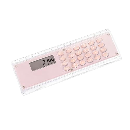 Regla de doble escala de 15 cm con calculadora de 8 dígitos, ligera, para estudio, oficina, herramienta de matemáticas, regla con calculadora digital