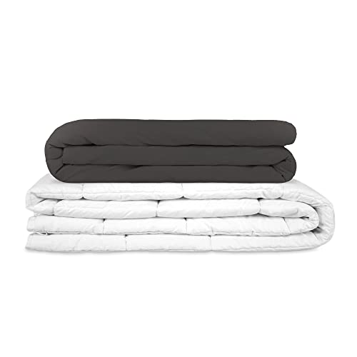 Gravity Blanket Manta Pesada para Adultos Weighted Blanket para Dormir Una Excelente Solución para el Estrés - Manta con Peso Gris Oscuro Tamaño 135x200 cm 8kg