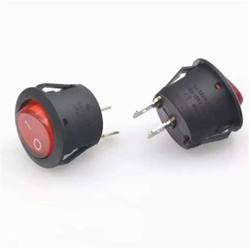 Interrupteur 6A 250VAC bouton rouge 2 PIN pour contrôle de puissance stable