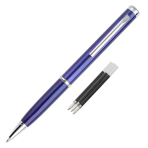 Multifunctional Self-Defense Pen Knife, Portable Fruit Knife, Hidden Ballpoint Pen Can Be Written, Double-Headed Design, With Metal Box, Very Suitable for Writing, Cutting Fruits and Vegetables (blue)