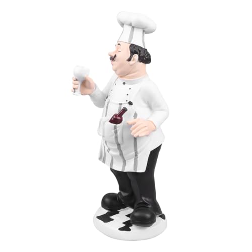 Figurine chef résine blanche anti-chute pour décor stable de cuisine - 2