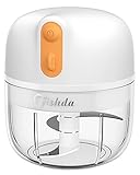 Electric Mini Garlic Chopper,Cordless Portable Electric Mini Food Slicer,Garlic Mincer,Food Chopper,Slicing,Mincing,Puree/Ginger/Vegetable/Pepper/Onion,BPA Free,3 Blades(250ML)