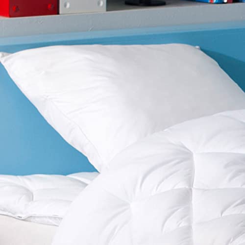 DODO - Oreiller Enfant 40x60 cm - Soutien Moelleux (Ventre et Dos) - Fibre Creuse Siliconée - Doux - Séchable en Machine - Enveloppe 100% Coton - Lavable...