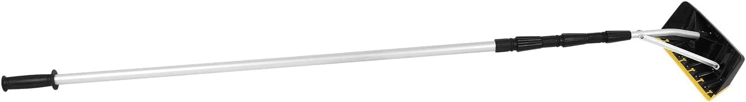 Snow Rake 21ft Telescopic Roof Rake Roof Snow Rake, Extension Light Weight Aluminum Rake, Snow, Wet Leaves, Debris Removal Tool,Safe and Labor-Saving,6.5Ft-21Ft (Color : Black)