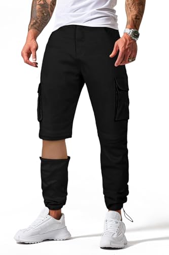 GINGTTO Mens Outdoor Hiking Convertible Pants Slim Fit Stretch Cargo Joggers Lightweight Work Pants for Men