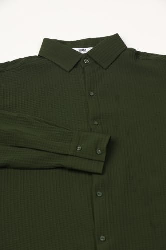 Image of GRECIILOOKS Men's Shirt | Formal Button Down - Slim Fit Office Shirt's for Men | Premiuim Textured Long Sleeve Cotton Blend | Business & Meeting Ready