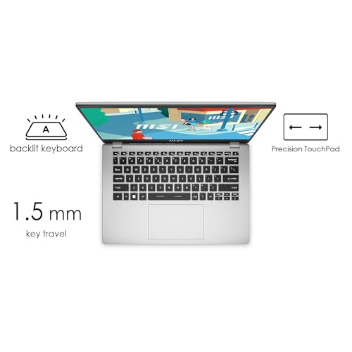 Image of MSI Modern 14,Intel 13th Gen. Core i5 1334U,36CM FHD 60Hz Thin & Light Laptop(16GB /512GB NVMe SSD /Windows 11 Home /Microsoft Office Home & Student 2021 /Intel Iris Xe /Urban Silver /1.4Kg), C13M-116IN