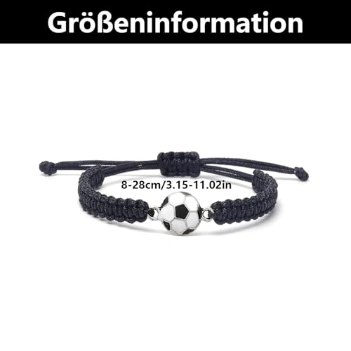 2 Stück Armband Jungs, Freundschaftsarmbänder Jungs, Fussball Armband Jungen, für Teenager Erwachsene Mädchen Jungenc