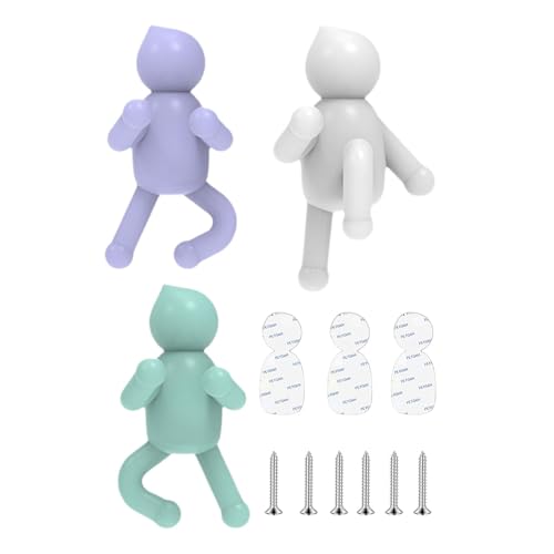 Percheros adhesivos, ganchos decorativos montados en la pared,3x Gancho de la chaqueta de toalla - Ganchos de entrada decorativos, ganchos para sombreros estéticos colgador, toallero decorativo gancho