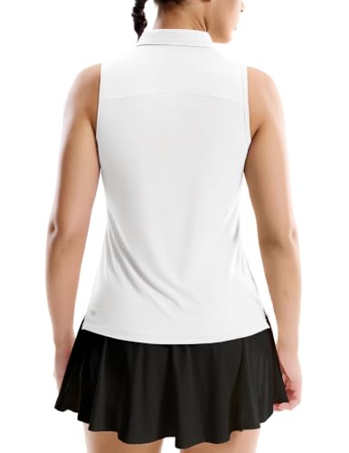 Image of MIER Womens Sleeveless Golf Polo Shirt, UPF 50+ Quick Dry Quarter Zip Tops