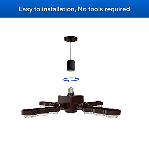 sansi led garage lights infrared sensor 60w480w equivalent deformable ceiling light with 4 adjustable panels led shop light 5000k super bright e26 natural lighting e26 for garageworkshopbasement