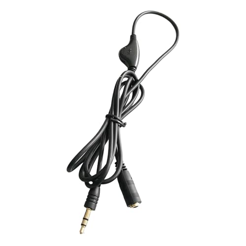 Buxuaaaa Cable macho a hembra de 3,5 mm con volumen ajustable, chapado en oro, ideal para cable de control de volumen de auriculares de sonido claro