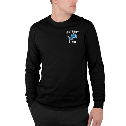 Junk Food NFL - Detroit Lions - Field Flag - Officially Licensed Adult Long Sleeve Fan Tee for Men and Women