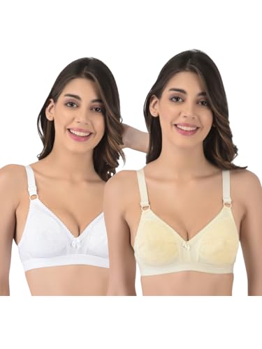 Image of Softline Women's 100% Cotton Wire-Free Non-Padded B-Cup Bra Combo | Full Coverage, Breathable & Skin-Friendly for All-Day Comfort | Supportive Fit for Daily & Casual Wear | Pack of 2