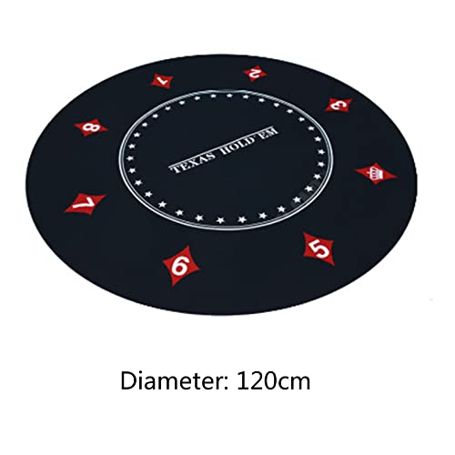 Jiaoxiasm 47'' Professional Round Elastic Poker Mat, Professional Texas Portable Rubber Foam Poker Table Top, Players Game Layout Mat With Carrying Bag #TOP1