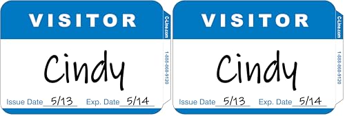 C-Line Self-Adhesive Name Badges, 2 x 3-1/2, Blue, 100/Box (92245) (Pack of 2)