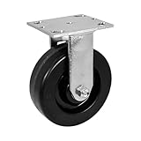 CasterDepot 5' x 2' Rigid Caster with a Black Phenolic Wheel, Zinc Plated Steel Mount, 1000lbs Capacity, and a Roller Bearing