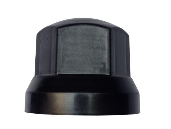 Lot de 50 capuchons d'écrous de roue 33 mm noirs pour camion et voiture Remorque Court Cache-écrou de roue Capuchon de protection
