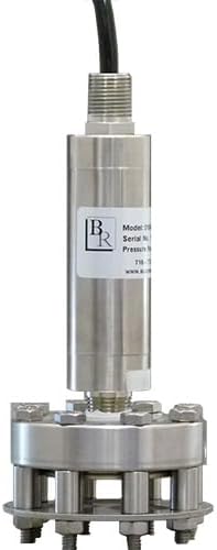 Blue Ribbon Birdcage Model 01-001-AA Submersible Pressure Transducer with 0-5PSI Pressure Range = 0-11.53' Water = 4-20mA. Output, 40' Cable
