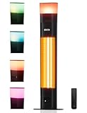 Outdoor Electric Patio Heater, 3-in-1 Heater with Audio Speaker & RGB Light, 1500W Infrared Tower Standing, 43-inch, IP65 Water & Snow Proof for Patio, Deck, Garage & Sunroom, Aluminum Unibody Design