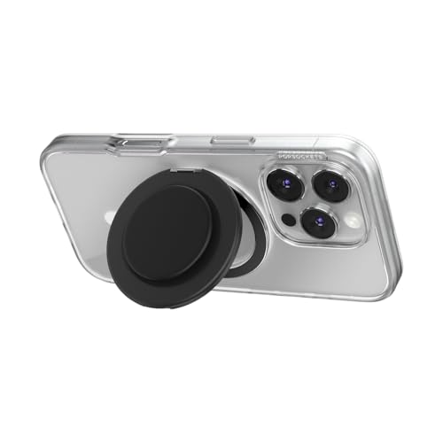 ​​​​​​​​PopSockets Kick-Out Grip for MagSafe, Phone Grip with Built-in Phone Stand, Adjustable Kickstand for Portrait or Landscape, Strong Magnetic Hold, Wireless Charging Compatible - Black