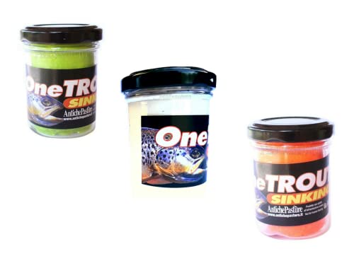 Pescasubito.com Kit 3 Paste Affondanti Trote Bianca Verde Arancio Pastella Trota Pastina Esca