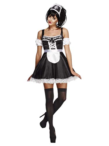 Smiffys Costume Fever de soubrette aguicheuse, avec robe, coiffe et manches,M,Noir