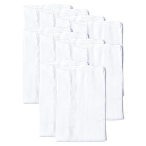 Image of Gerber Unisex Baby Boys Girls Birdseye Prefold Cloth Diapers Multipack White 3-Ply 10 Pack