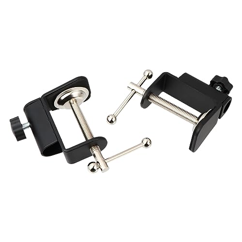 BESTonZON 2Pcs Adjustable Microphone Mount Clamp Holder for Scissor Arm Stand Non Slip Design for Desk Stage Broadcasting Use
