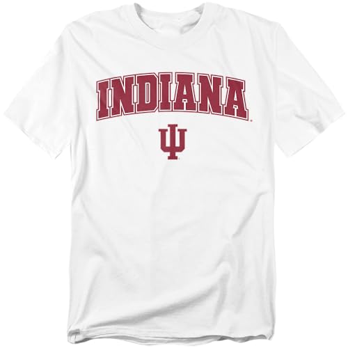LOGOVISION Indiana University Arch Logo Secondary Unisex Adult T Shirt White Large