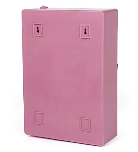 Image of Zoom Happy Bathroom Glossy Finish Plastic Mirror Cabinet Storage Chest /Shelves (Magenta)