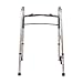 DMI Lightweight Aluminum Folding Walker with Easy Two Button Release, 5 Inch Wheels, Adjustable Height, No Assembly Needed, Silver
