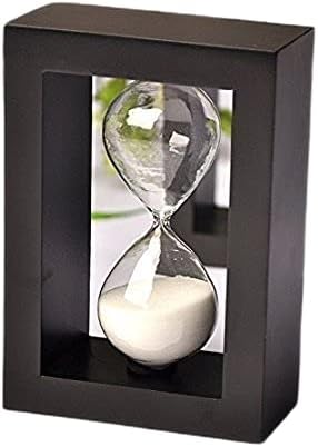 Wooden Timer Clock Sandglass (Black white)